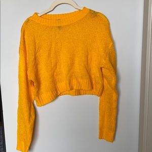 H&M yellow crop top sweater